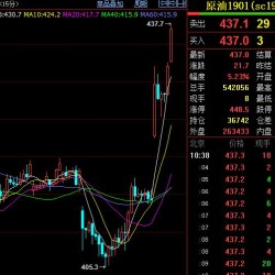 上海原油期货主力合约SC1901涨5％ 刷新逾一周高位